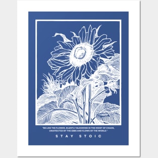 White Sunflower Posters and Art